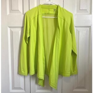 Title Nine Diamalete Neon Green Open Front Ventilated Jacket Medium